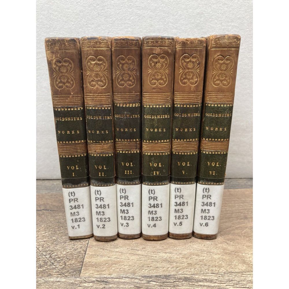 6 Volume Set Of The Miscellaneous Works of Oliver Goldsmith 1823